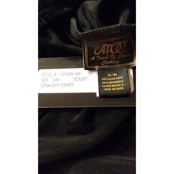 A Touch Of Class Woman NEW Black Knit Pant Set Pants S/M Top XS/S Stretch Slinky - Picture 6 of 7